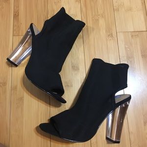Steve Madden clear heel bootie